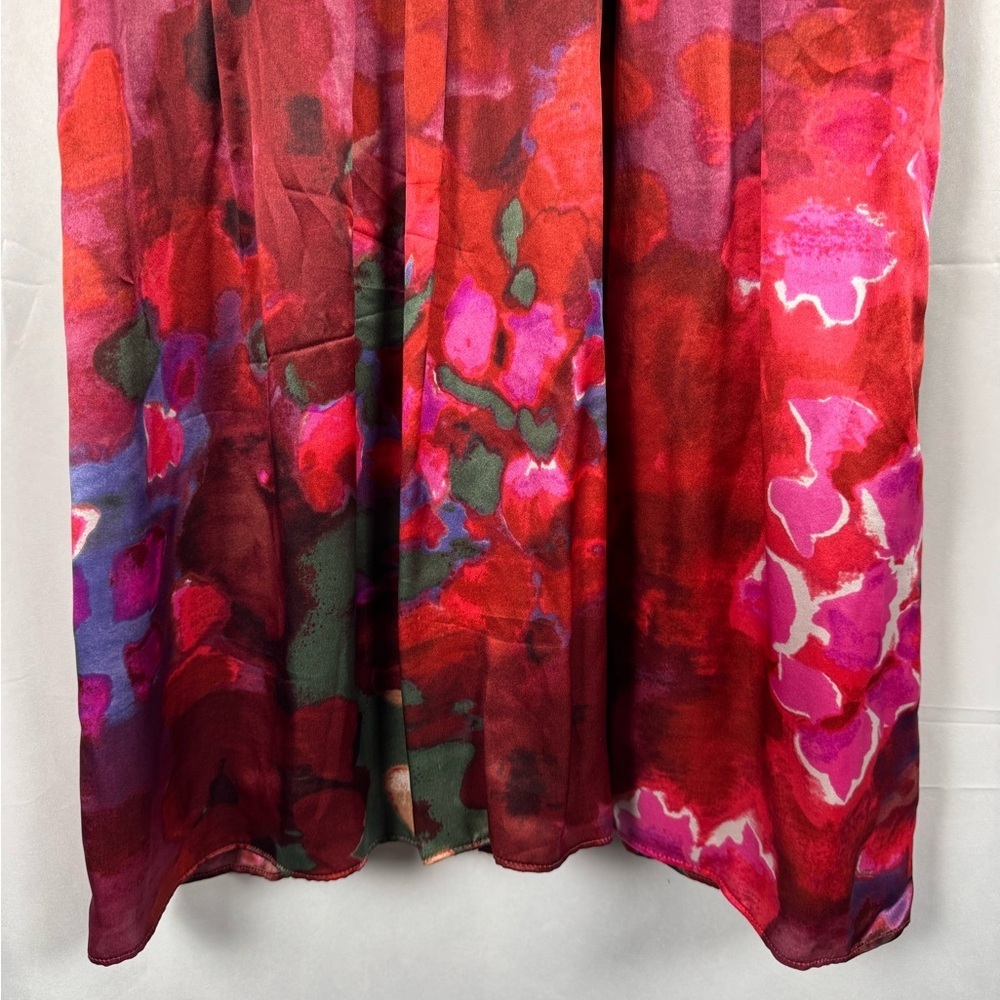 Banana Republic Silk Cocktail Dress Watercolor Wedding Guest Womens Size 8P Red - Picture 5 of 11